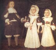 unknow artist THe Mason Children:David,Joanna,and Abigail France oil painting artist